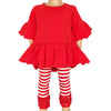 AnnLoren Baby Toddler Big Girls Boutique Red Ruffle Butt Leggings