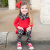 AL Limited Girls Valentine's Day LOVE Red Long Sleeve Tunic Leggings & Scarf Clothing Set