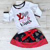 AL Limited Girls Valentine's Day Long Sleeve Shirt & Hearts Skirt Set