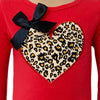 AL Limited Girls Valentine's Day Leopard Heart Long Sleeve Tunic & Ruffle Pants Set
