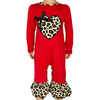 AnnLoren Baby Girls Leopard Valentines Holiday Heart Romper Outfit One Piece