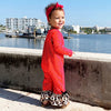 AL Limited Baby Girls Christmas Leopard Reindeer Holiday Cotton Romper One Piece - Lil FashionAva 