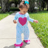 AL Limited Baby Girls Light Blue Long Sleeve Heart Romper Jumpsuit - Lil FashionAva 