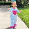 AL Limited Baby Girls Light Blue Long Sleeve Heart Romper Jumpsuit - Lil FashionAva 