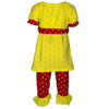 AL Limited Girls Back to School Apple Yellow 2 piece Set Outfit - Lil FashionAva 