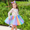 AL Limited Girls Boutique Ombre Rainbow Mesh Tulle Party Dress - Lil FashionAva 
