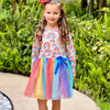 AL Limited Girls Boutique Ombre Rainbow Mesh Tulle Party Dress - Lil FashionAva 