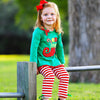 AL Limited Girls Christmas Holiday Elf Stocking Top & Stripe Pants Outfit Set - Lil FashionAva 