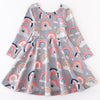 AL Limited Girls Long Sleeve Boutique Trendy Rainbow Swing Party Dress - Lil FashionAva 