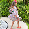 AL Limited Girls Long Sleeve Boutique Trendy Rainbow Swing Party Dress - Lil FashionAva 