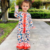 AL Limited Orange Daisy Floral Baby Girls Long Sleeve Tuxedo Lace Romper - Lil FashionAva 