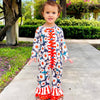 AL Limited Orange Daisy Floral Baby Girls Long Sleeve Tuxedo Lace Romper - Lil FashionAva 