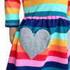 AnnLoren Baby Big Girls Boutique Fall Rainbow Hearts Cotton Winter Dress - Lil FashionAva 