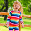 AnnLoren Baby Big Girls Boutique Long Sleeve Rainbow Ruffle Layering T-shirt - Lil FashionAva 