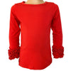 AnnLoren Baby Big Girls Boutique Long Sleeve Red Ruffle Layering T-shirt - Lil FashionAva 