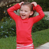 AnnLoren Baby Big Girls Boutique Long Sleeve Red Ruffle Layering T-shirt - Lil FashionAva 