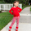 AnnLoren Baby Big Girls Boutique Long Sleeve Red Ruffle Layering T-shirt - Lil FashionAva 