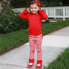 AnnLoren Baby Big Girls Boutique Long Sleeve Red Ruffle Layering T-shirt - Lil FashionAva 
