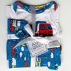 AnnLoren Baby Boys Layette Cars Trucks Long Sleeve Onesie Pants Cap 3pc Gift Set - Lil FashionAva 
