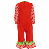 AnnLoren Baby Girls Boutique Red Green Christmas Tree Rudolph Reindeer Holiday Romper - Lil FashionAva 
