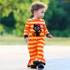 AnnLoren Baby Girls Halloween Sweet Black Cat Orange Cotton Romper - Lil FashionAva 
