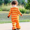 AnnLoren Baby Girls Halloween Sweet Black Cat Orange Cotton Romper - Lil FashionAva 