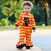 AnnLoren Baby Girls Halloween Sweet Black Cat Orange Cotton Romper - Lil FashionAva 
