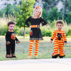 AnnLoren Baby Girls Halloween Sweet Black Cat Orange Cotton Romper - Lil FashionAva 
