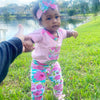 AnnLoren Baby Girls Layette Pink Floral Onesie Pants Headband 3pc Gift Set Clothing - Lil FashionAva 