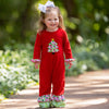 AnnLoren Baby Girls Red & White Christmas Tree Romper Outfit - Lil FashionAva 