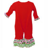 AnnLoren Baby Girls Red & White Christmas Tree Romper Outfit - Lil FashionAva 