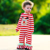AnnLoren Baby/Toddler Girls Boutique Christmas Reindeer Red Striped Romper - Lil FashionAva 