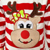 AnnLoren Baby/Toddler Girls Boutique Christmas Reindeer Red Striped Romper - Lil FashionAva 