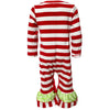 AnnLoren Baby/Toddler Girls Boutique Christmas Reindeer Red Striped Romper - Lil FashionAva 