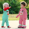 AnnLoren Baby/Toddler Girls Boutique Christmas Reindeer Red Striped Romper - Lil FashionAva 