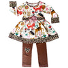 AnnLoren Big Little Girls Boutique Fall Forest Fox and Friends Dress & Leggings - Lil FashionAva 