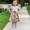 AnnLoren Boutique Grey Shabby Floral & Herringbone Dress & Polka Dot Leggings - Lil FashionAva 