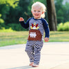 AnnLoren Boys Long Sleeve Turkey Football Baby Toddler Romper One Piece - Lil FashionAva 