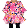 AnnLoren Girls 3/4 Angel Sleeve Tie Dye Cotton Knit Ruffle Shirt - Lil FashionAva 