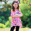 AnnLoren Girls 3/4 Angel Sleeve Tie Dye Cotton Knit Ruffle Shirt - Lil FashionAva 