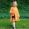 AnnLoren Girls Boutique Black Cat Orange Striped Halloween Dress - Lil FashionAva 