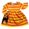 AnnLoren Girls Boutique Black Cat Orange Striped Halloween Dress - Lil FashionAva 