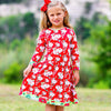 AnnLoren Girls Boutique Christmas Floral Long Sleeve Cotton Party Dress - Lil FashionAva 