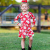 AnnLoren Girls Boutique Christmas Floral Long Sleeve Cotton Party Dress - Lil FashionAva 