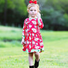 AnnLoren Girls Boutique Christmas Floral Long Sleeve Cotton Party Dress - Lil FashionAva 