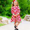 AnnLoren Girls Boutique Christmas Floral Long Sleeve Cotton Party Dress - Lil FashionAva 