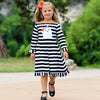 AnnLoren Girls Boutique Friendly Ghost Striped Halloween Cotton Dress - Lil FashionAva 