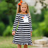 AnnLoren Girls Boutique Friendly Ghost Striped Halloween Cotton Dress - Lil FashionAva 