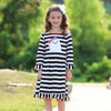 AnnLoren Girls Boutique Friendly Ghost Striped Halloween Cotton Dress - Lil FashionAva 