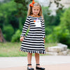 AnnLoren Girls Boutique Friendly Ghost Striped Halloween Cotton Dress - Lil FashionAva 